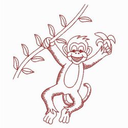 Cute Monkey Redworks 05(Md) machine embroidery designs