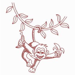 Cute Monkey Redworks 06(Lg) machine embroidery designs