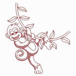 Cute Monkey Redworks 07(Md) machine embroidery designs