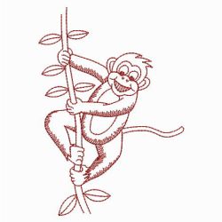 Cute Monkey Redworks 10(Sm) machine embroidery designs