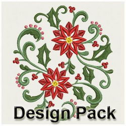Heirloom Christmas Poinsettia Flowers machine embroidery designs