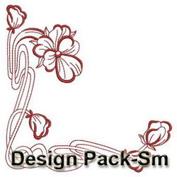 Art Nouveau Flower Corners(Sm) machine embroidery designs