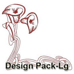 Art Nouveau Flower Corners(Lg) machine embroidery designs