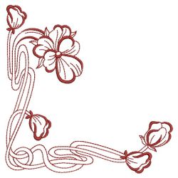 Art Nouveau Flower Corners 03(Md) machine embroidery designs