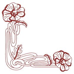 Art Nouveau Flower Corners 08(Sm) machine embroidery designs
