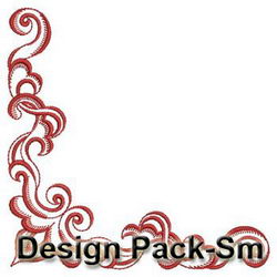 Redwork Feather Borders and Corners(Sm) machine embroidery designs