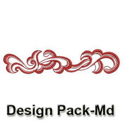 Redwork Feather Borders and Corners(Md) machine embroidery designs