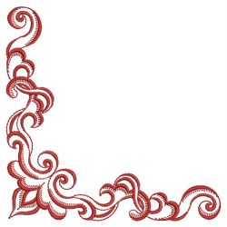 Redwork Feather Borders and Corners 01(Sm) machine embroidery designs