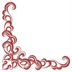 Redwork Feather Borders and Corners 02(Lg)