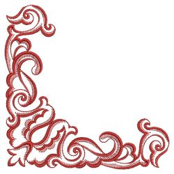 Redwork Feather Borders and Corners 04(Sm) machine embroidery designs