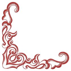 Redwork Feather Borders and Corners 05(Md) machine embroidery designs