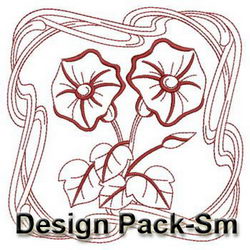 Redwork Art Nouveau Flowers 1(Sm) machine embroidery designs