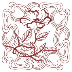 Redwork Art Nouveau Flowers 1 01(Lg) machine embroidery designs