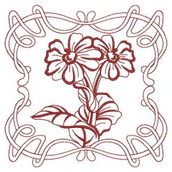 Redwork Art Nouveau Flowers 1 02(Lg)