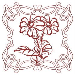 Redwork Art Nouveau Flowers 1 02(Sm)