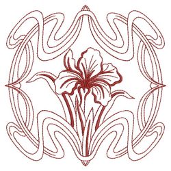 Redwork Art Nouveau Flowers 1 03(Sm) machine embroidery designs