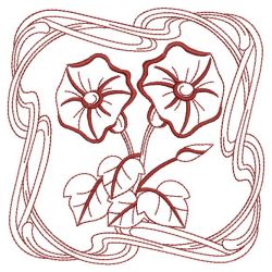 Redwork Art Nouveau Flowers 1 06(Sm) machine embroidery designs