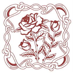 Redwork Art Nouveau Flowers 1 07(Md) machine embroidery designs