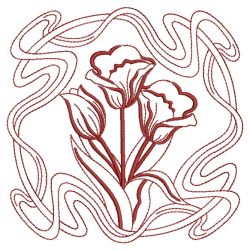Redwork Art Nouveau Flowers 1 09(Lg) machine embroidery designs