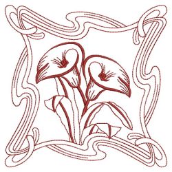 Redwork Art Nouveau Flowers 1 10(Lg) machine embroidery designs