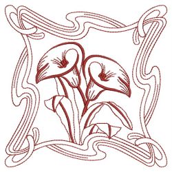 Redwork Art Nouveau Flowers 1 10(Sm) machine embroidery designs