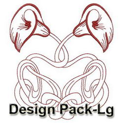 Redwork Art Nouveau Flowers 2(Lg) machine embroidery designs