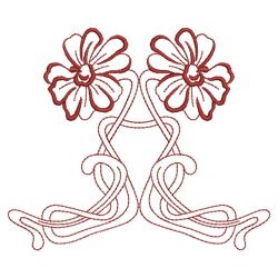 Redwork Art Nouveau Flowers 2 01(Lg)