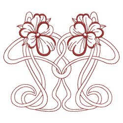 Redwork Art Nouveau Flowers 2 02(Md)