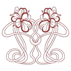 Redwork Art Nouveau Flowers 2 02(Sm) machine embroidery designs