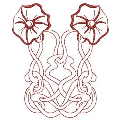 Redwork Art Nouveau Flowers 2 04(Md)