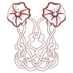 Redwork Art Nouveau Flowers 2 04(Md)