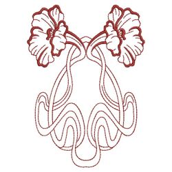 Redwork Art Nouveau Flowers 2 08(Sm) machine embroidery designs