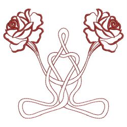 Redwork Art Nouveau Flowers 2 09(Lg) machine embroidery designs