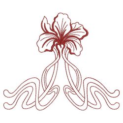 Redwork Art Nouveau Flowers 2 10(Lg) machine embroidery designs