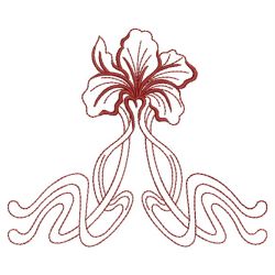 Redwork Art Nouveau Flowers 2 10(Md) machine embroidery designs