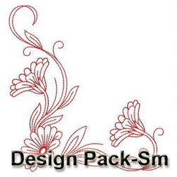 Redwork Heirloom Calendula(Sm) machine embroidery designs