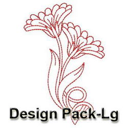 Redwork Heirloom Calendula(Lg) machine embroidery designs