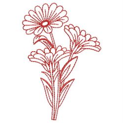 Redwork Heirloom Calendula 01(Md) machine embroidery designs