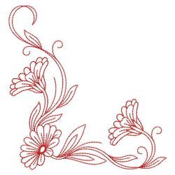 Redwork Heirloom Calendula 03(Sm) machine embroidery designs