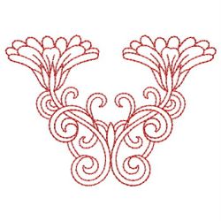 Redwork Heirloom Calendula 10(Sm) machine embroidery designs