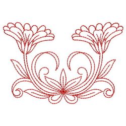 Redwork Heirloom Calendula 13(Md) machine embroidery designs