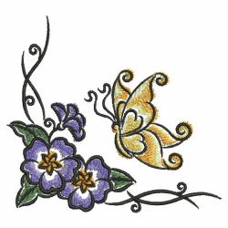 Watercolor Butterflies and Flowers 04(Md) machine embroidery designs