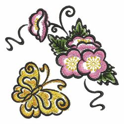 Watercolor Butterflies and Flowers 05(Sm) machine embroidery designs