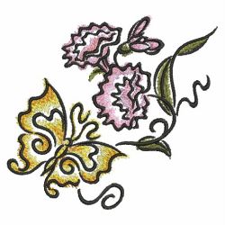 Watercolor Butterflies and Flowers 07(Lg) machine embroidery designs