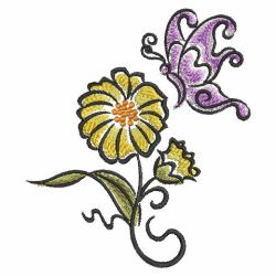 Watercolor Butterflies and Flowers 08(Md) machine embroidery designs