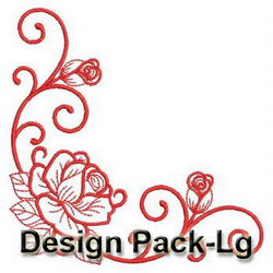 Redwork Rose Corners(Lg) machine embroidery designs