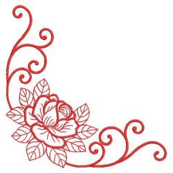 Redwork Rose Corners 08(Sm) machine embroidery designs