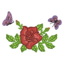 Red Roses and Butterflies 06 machine embroidery designs