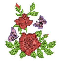 Red Roses and Butterflies 07 machine embroidery designs