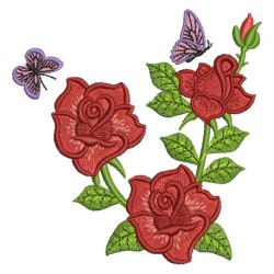 Red Roses and Butterflies 10 machine embroidery designs